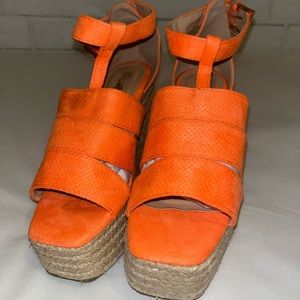 Mata Tangerine Orange Women’s Wedges Size 5.5